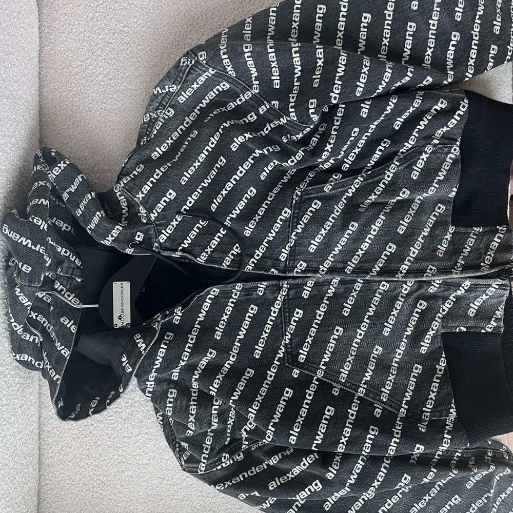 Alexander Wang Black and White Logo Hoodie